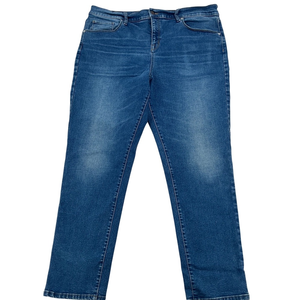 Ava & Viv Straight Jeans Womens 16W Blue Power Stretch Denim Casual Classic Plus